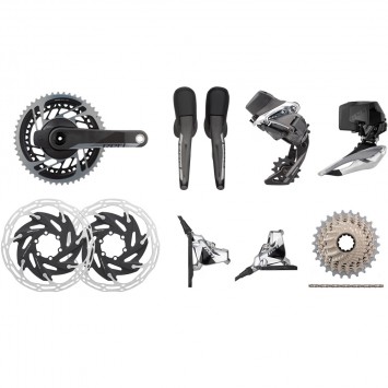 SRAM Red Etap AXS HRD FM 2x12-Speed 37-50 6-Bolt Disc Power Meter Groupset